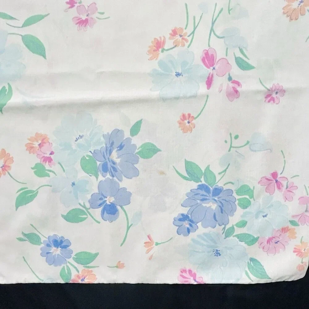 Vintage Cannon Pillowcase Pair King Pink Blue Pastel Floral 39 x 20 READ